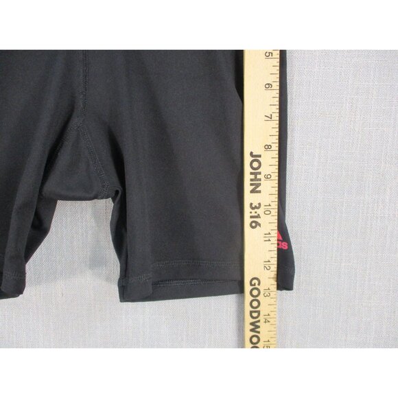 Adidas Womens Black Compression Shorts Pink Logo Size S Polyester Spandex - Picture 6 of 8